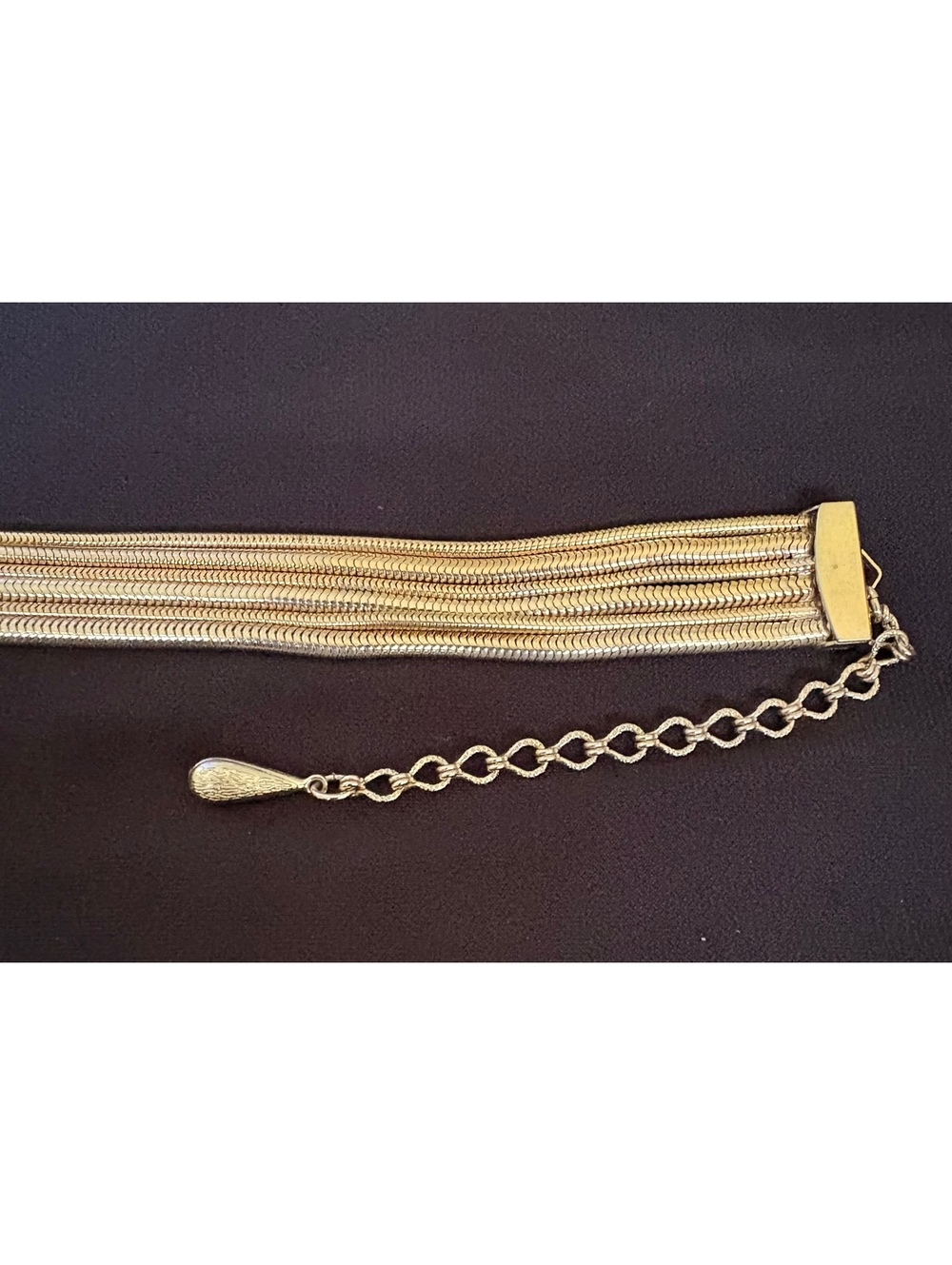 Vintage Coro Gold Tone Multi-Strand Snake Chain Choker Necklace w/Original Box
